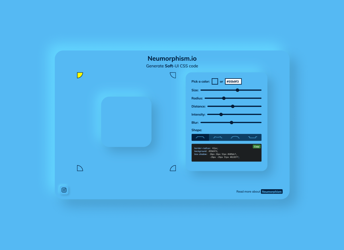  css neumorphism soft ui css shadow generator 